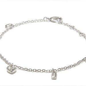 Coach Silver Heart Charm Bracelet